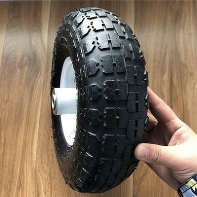 350 4 Bánh xe bao tải vành trắng Bánh xe cút kít cao su 10 inch cho xe đẩy