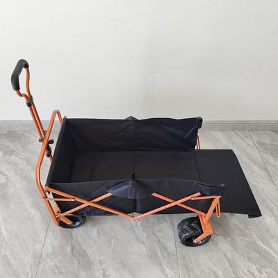 Mở phía sau Xe mua sắm gấp Xe xe tải bãi biển Cắm trại Xe gấp bánh xe PU