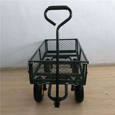 Heavy Duty 50L Garden Lưới Cart Yard Steel Lưới Toa xe ngoài trời với 4 bánh