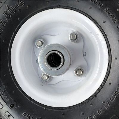 350 4 Bánh xe bao tải vành trắng Bánh xe cút kít cao su 10 inch cho xe đẩy