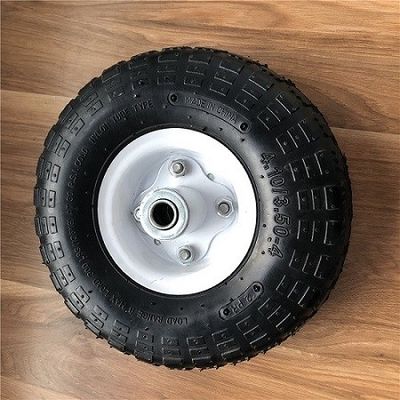 350 4 Bánh xe bao tải vành trắng Bánh xe cút kít cao su 10 inch cho xe đẩy
