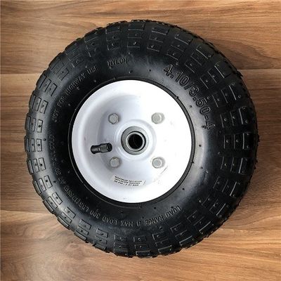 350 4 Bánh xe bao tải vành trắng Bánh xe cút kít cao su 10 inch cho xe đẩy