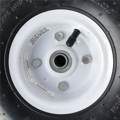 350 4 Bánh xe bao tải vành trắng Bánh xe cút kít cao su 10 inch cho xe đẩy