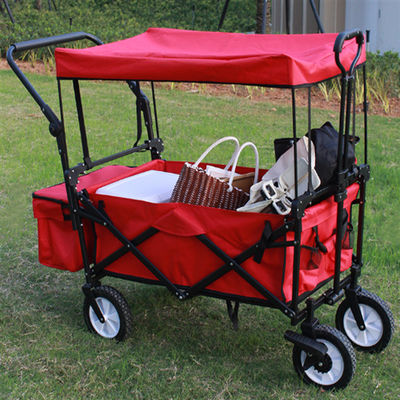 80kg Heavy Duty Toa xe có thể gập lại bằng kim loại Xe đẩy vườn có bánh xe vạn năng