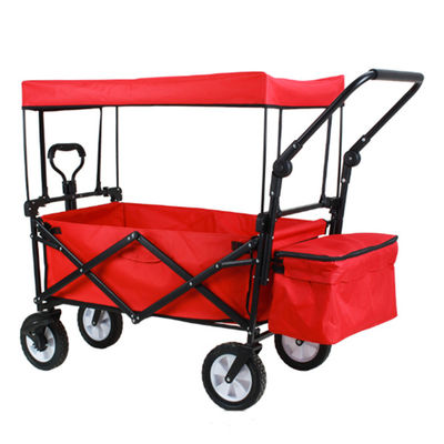 80kg Heavy Duty Toa xe có thể gập lại bằng kim loại Xe đẩy vườn có bánh xe vạn năng