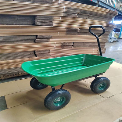 75L 4 Wheel Garden Dump Cart Xe kéo làm vườn với lốp khí nén