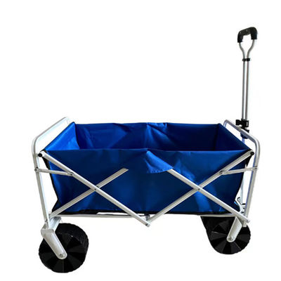 Tay cầm có thể thu vào Xe đẩy cắm trại có thể gập lại Xe đẩy có bánh xe cao su PP