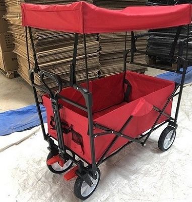 Xe đẩy có thể gập lại màu đỏ Xe đẩy có thể gập lại có bánh xe Tay cầm đẩy