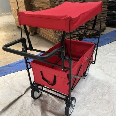 Xe đẩy có thể gập lại màu đỏ Xe đẩy có thể gập lại có bánh xe Tay cầm đẩy
