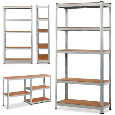 900 * 450 * 1800 Giá lưu trữ Boltless 5 tầng Nhà để xe hệ thống giá đỡ Boltless hạng nặng