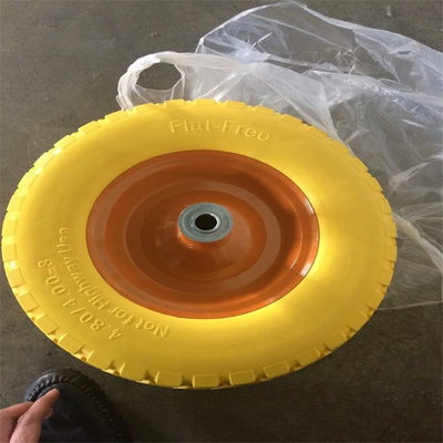 4.00-8 Bánh xe khí nén rắn Bánh xe đi biển bằng Polyurethane lốp phẳng miễn phí