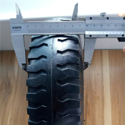 350-6 Bánh xe đẩy khí nén vành thép màu đỏ Bánh xe tải khí nén cao su