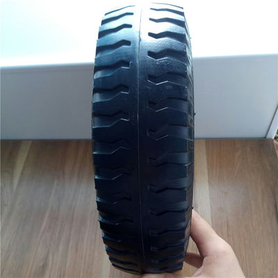 350-6 Bánh xe đẩy khí nén vành thép màu đỏ Bánh xe tải khí nén cao su