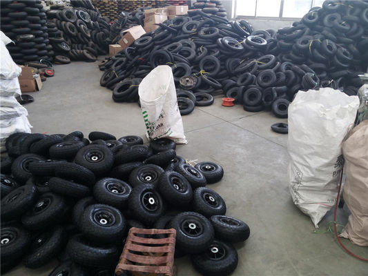 350 4 Bánh xe đẩy khí nén vành nhựa màu xám Thay thế bánh xe đẩy tay 10 inch