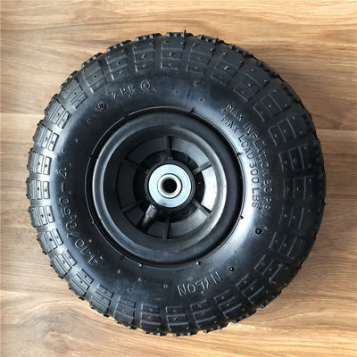 350 4 Bánh xe đẩy khí nén vành nhựa màu xám Thay thế bánh xe đẩy tay 10 inch
