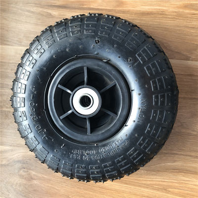 350 4 Bánh xe đẩy khí nén vành nhựa màu xám Thay thế bánh xe đẩy tay 10 inch
