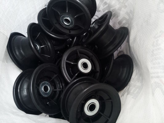 350 4 Bánh xe đẩy khí nén vành nhựa màu xám Thay thế bánh xe đẩy tay 10 inch