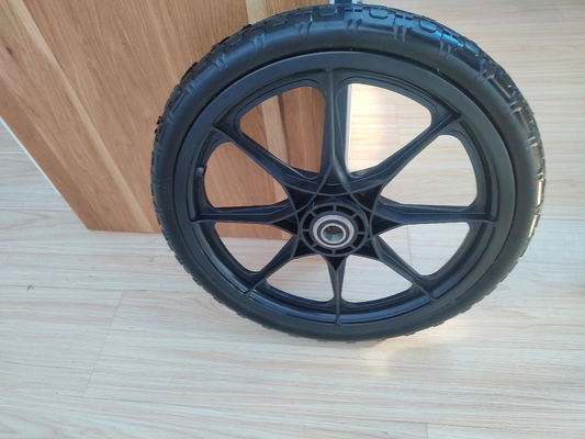 Lốp xe phẳng miễn phí Bánh xe bọt PU 16 inch Bánh xe cút kít rắn Polyurethane