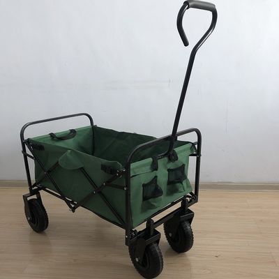 Giải trí Folding Beach Wagon Toa xe tiện ích màu xanh lá cây với bánh xe không khí 80kgs