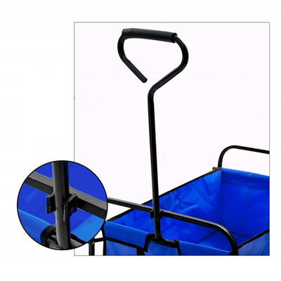 Xe di động màu xanh có thể gập lại Xe đi bộ hạng nặng Xe gấp bốn bánh
