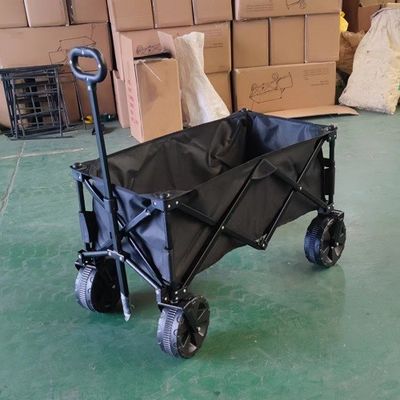 Xe đẩy có thể gập lại màu đen Xe đẩy cắm trại nặng 70kg Lễ hội xe ngựa gấp