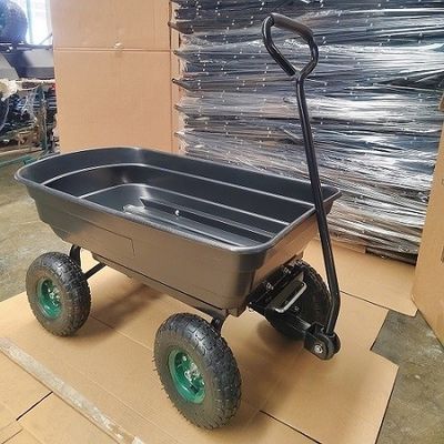 75L Poly Body Garden Dump Cart Xe chở rác Poly công suất lớn với chức năng tới hạn
