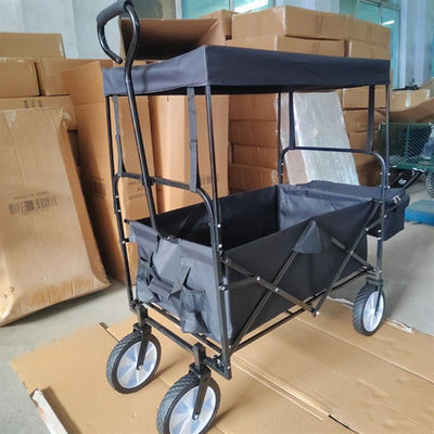 Deluxe Storage Folding Beach Wagon Xe đẩy gấp có mái che ngoài trời