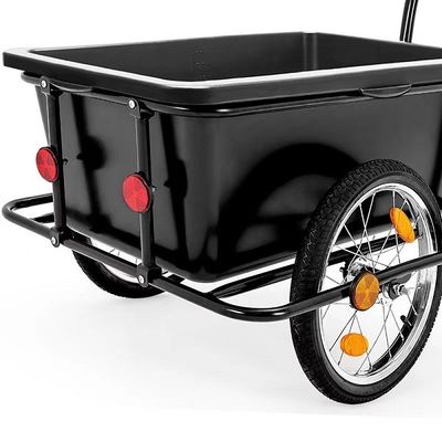 Xe đẩy tay gấp màu đen Xe đạp bền Xe đạp chở hành lý Trailer