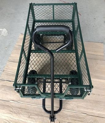 50L Utility Mesh Steel Garden Cart Folding Utility Wagon với các mặt có thể tháo rời và bánh xe 4,10/3,50-4 inch