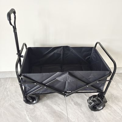 Cắm trại ngoài trời Xe đẩy có thể gập lại Bốn bánh xe rộng Kết cấu thân thép