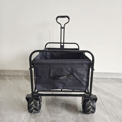 Cắm trại ngoài trời Xe đẩy có thể gập lại Bốn bánh xe rộng Kết cấu thân thép