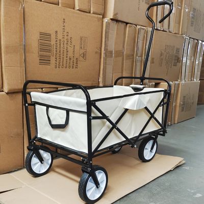 Pvc Wheels Cắm trại Wagon Xe đẩy hành lý có thể gập lại với một tay cầm và vải