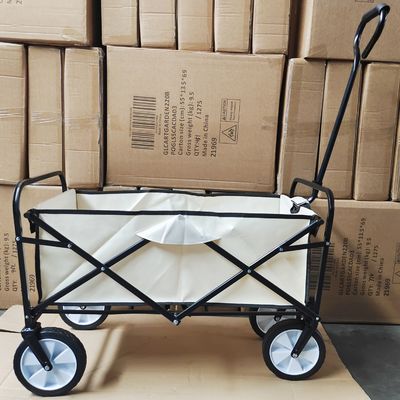 Pvc Wheels Cắm trại Wagon Xe đẩy hành lý có thể gập lại với một tay cầm và vải