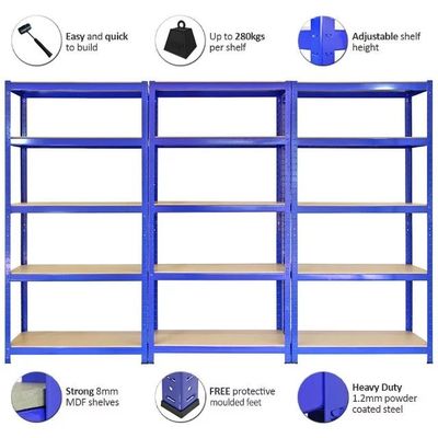 Giá đỡ lưu trữ Boltless bằng thép Hiển thị Thiết bị lưu trữ Giá đỡ kho thép 5 tầng