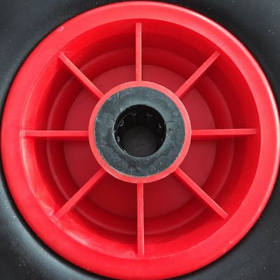300-4 Bánh xe cao su vành đỏ 10 inch Lốp xe trong vườn Xe cút kít Bánh xe khí nén