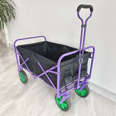 Folding Wagon Xe đẩy Tay cầm có thể thu vào Xe cắm trại thực tế Bánh xe tùy chỉnh