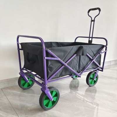 Folding Wagon Xe đẩy Tay cầm có thể thu vào Xe cắm trại thực tế Bánh xe tùy chỉnh