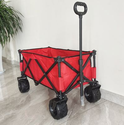O-Type Tay cầm có thể điều chỉnh Xe gấp Pu Bánh xe rộng Có thể gập lại Xe cắm trại trên bãi biển