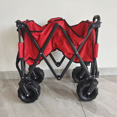 O-Type Tay cầm có thể điều chỉnh Xe gấp Pu Bánh xe rộng Có thể gập lại Xe cắm trại trên bãi biển
