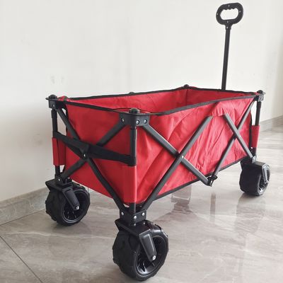 O-Type Tay cầm có thể điều chỉnh Xe gấp Pu Bánh xe rộng Có thể gập lại Xe cắm trại trên bãi biển