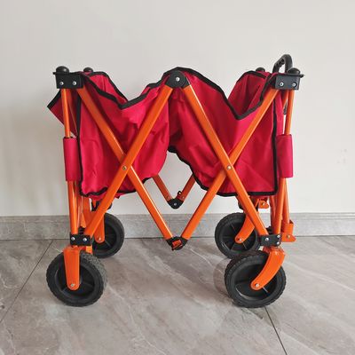 Xe đẩy mua sắm có thể gập lại bằng bánh xe 7 inch Xe cắm trại ngoài trời gấp bốn chiều