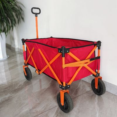 Xe đẩy mua sắm có thể gập lại bằng bánh xe 7 inch Xe cắm trại ngoài trời gấp bốn chiều