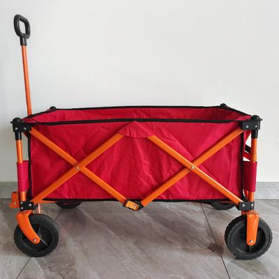 Xe đẩy mua sắm có thể gập lại bằng bánh xe 7 inch Xe cắm trại ngoài trời gấp bốn chiều