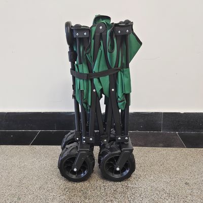 Double Deck Oxford Vải Toa xe bãi biển có thể gập lại Khung kim loại Xe cắm trại