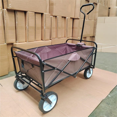 Brown Customable Folding 4 PVC Wheels Wagon Cart All Direction Có thể gập lại