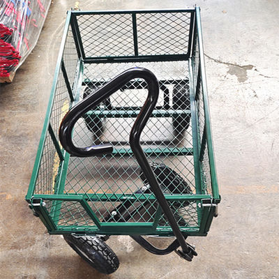 Xe lưới sân vườn 75L Xe lưới kim loại hạng nặng Xe đẩy sân vườn 350-4 Bánh xe không khí