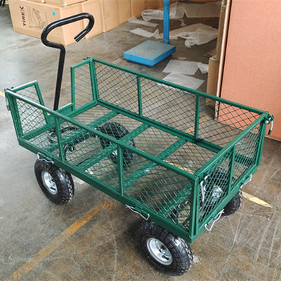 Xe lưới sân vườn 75L Xe lưới kim loại hạng nặng Xe đẩy sân vườn 350-4 Bánh xe không khí