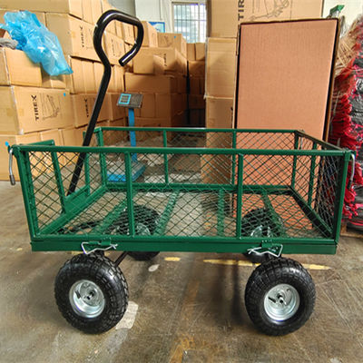 Xe lưới sân vườn 75L Xe lưới kim loại hạng nặng Xe đẩy sân vườn 350-4 Bánh xe không khí