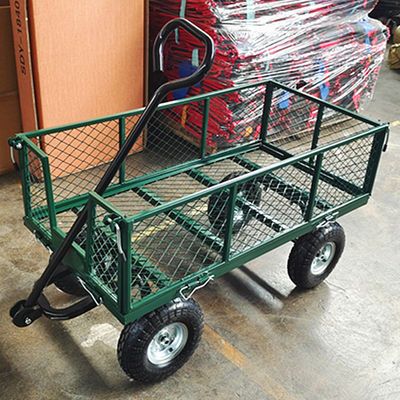 Xe lưới sân vườn 75L Xe lưới kim loại hạng nặng Xe đẩy sân vườn 350-4 Bánh xe không khí
