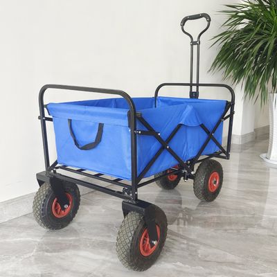 Khung thép không gỉ Có thể gập lại Toa xe Bánh lốp bằng khí nén Xe di động trong vườn
